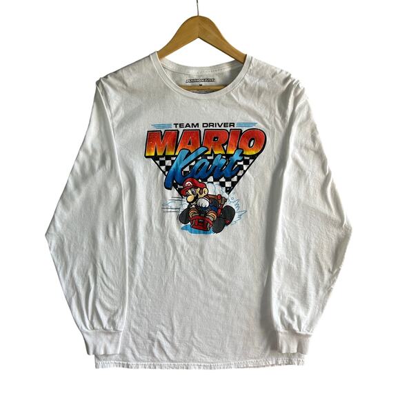 Mario Kart Team Driver Long Sleeve Tee Men’s M – Nintendo 2021 White - Picture 1 of 6